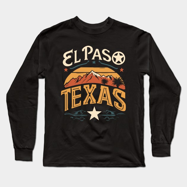 El Paso Texas City Vintage Long Sleeve T-Shirt by ravensart